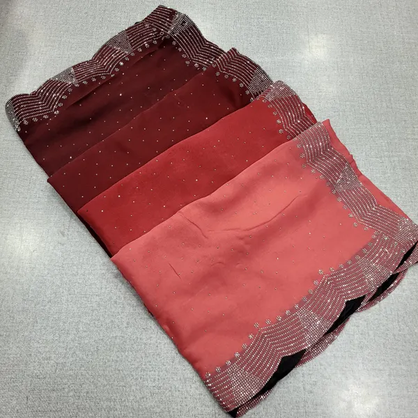 Soft 3 Colour Rangoli Silk Saree with Stone Work | SR272